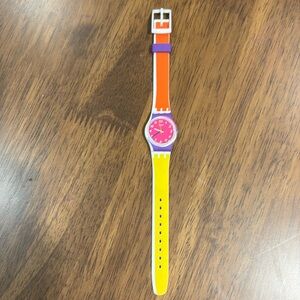 Colorful Women's Swatch with Pink Dial